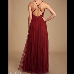 Red Floor Length Evening Gown